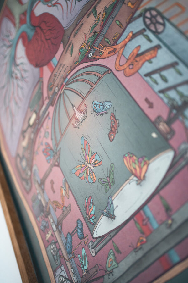 Butterflies in the Stomach Machine print 84x60cm inkl. wooden frame – Bild 4
