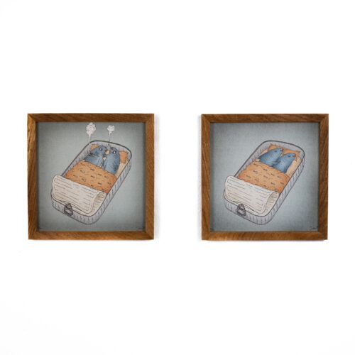 canned fish 30 x 30 cm - different variations