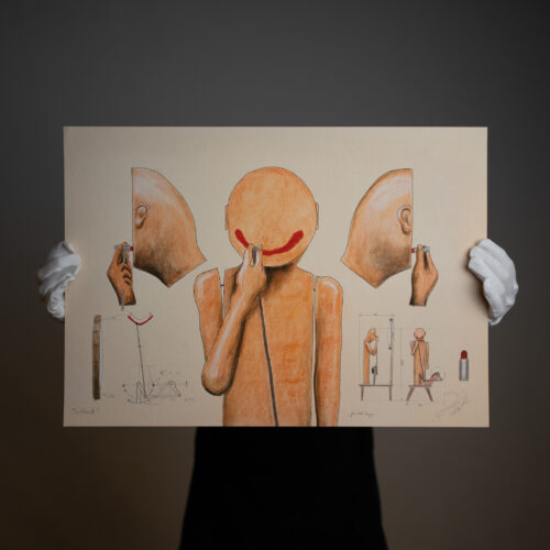 “painted happy” – Technical Sketch Print