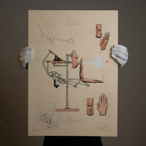 “Kissbot” – Technical Sketch Print